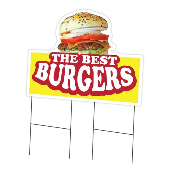 Amistad 24 x 36 in. Yard Sign & Stake - The Best Burgers AM2023153